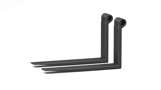 Telehandler Forks - 2.36" x 6" x 96" - 22.75" Centerline - 2.75" Bar - Inline Collar (Pair)