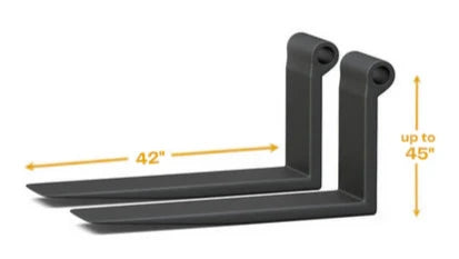 pair of forklift forks 42 inch long up to 45 inch backheight - custom build