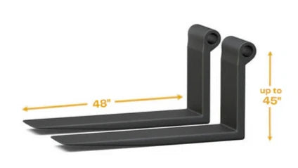 pair of forklift forks 48 inch long up to 45 inch backheight - custom build