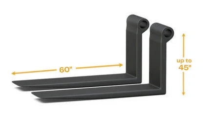 pair of forklift forks 60 inch long up to 45 inch backheight - custom build