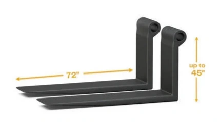 pair of forklift forks 72 inch long up to 45 inch backheight - custom build