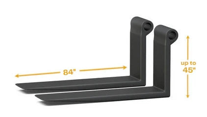 pair of forklift forks 84 inch long up to 45 backheight - custom build