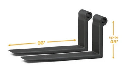 pair of forklift forks 96 inch long up to 45 inch backheight - custom build
