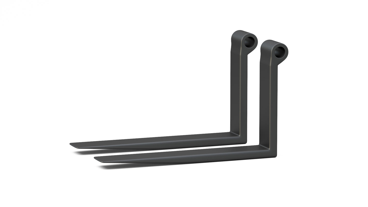 Telehandler Forks - 2" x 6" x 96" - 20.5" Centerline - 2.25" Bar - Inline Collar (Pair)
